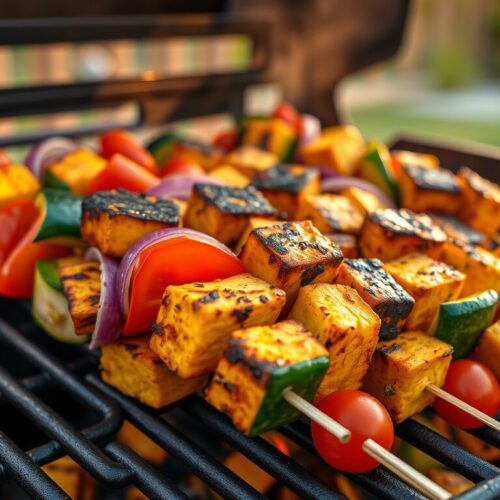 Vegan Curry Tofu Kabobs