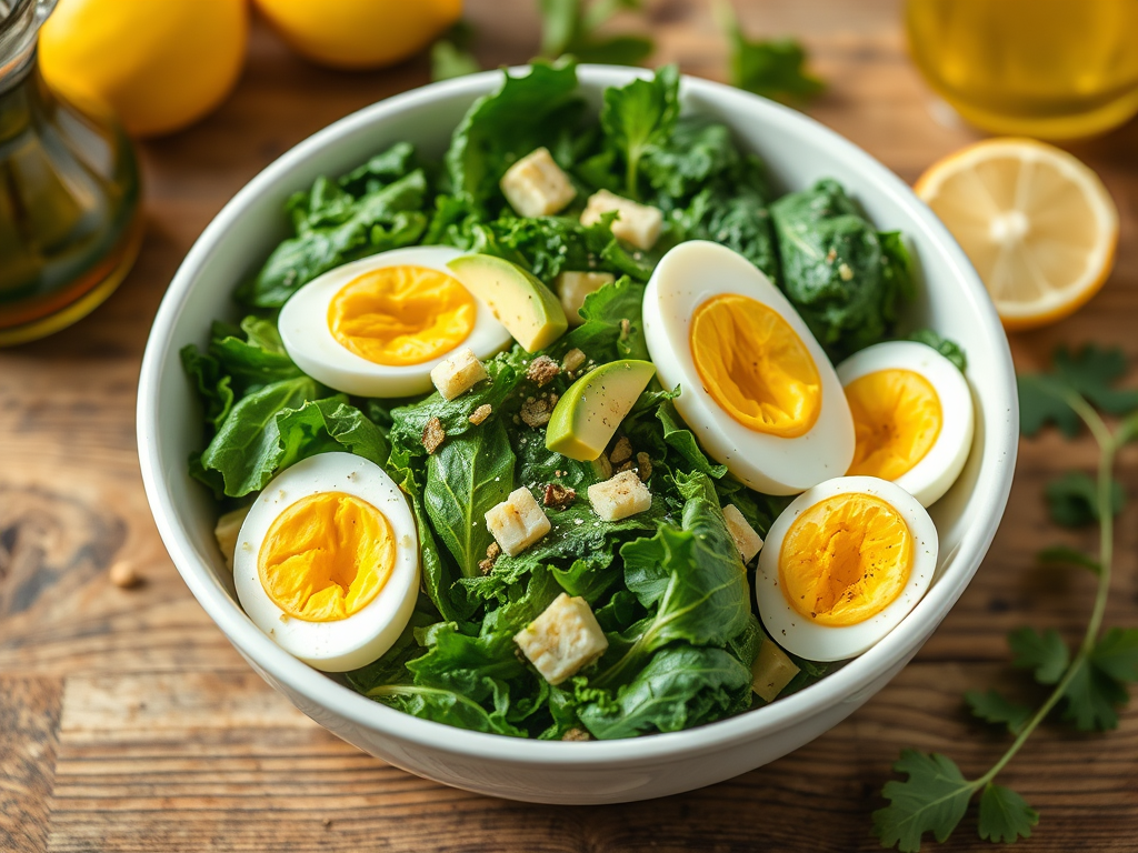 lemon kale breakfast salad