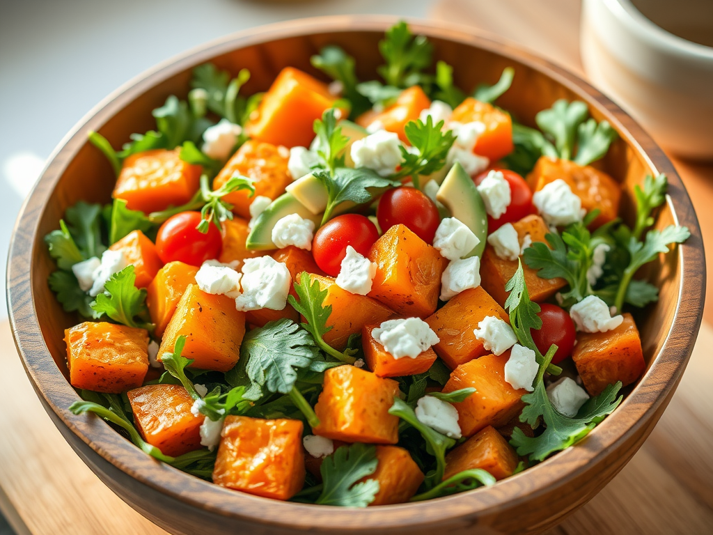 Sweet Potato & Arugula Breakfast Salad