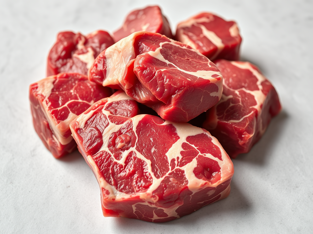 raw beef chunks