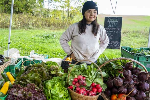 farm stand with vegetables roadside